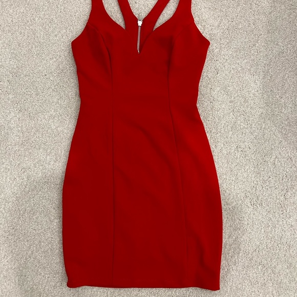 RED MIDI COCKTAIL DRESS - Picture 8 of 10